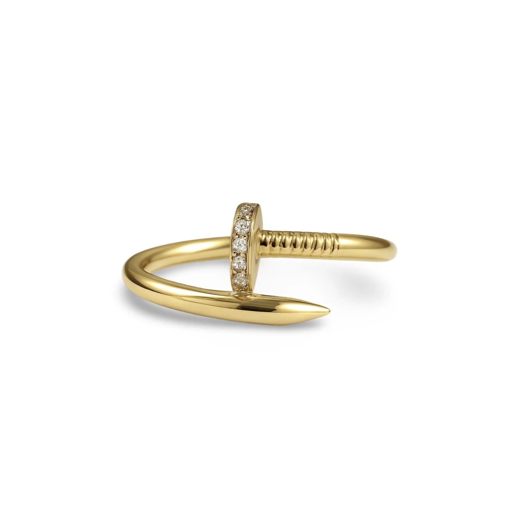 Luxury Gold Nail Design Ring – Elegant Crystal Statement Ring for Women