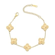 Clover VCA inspired Gold Bracelet on stainless steel