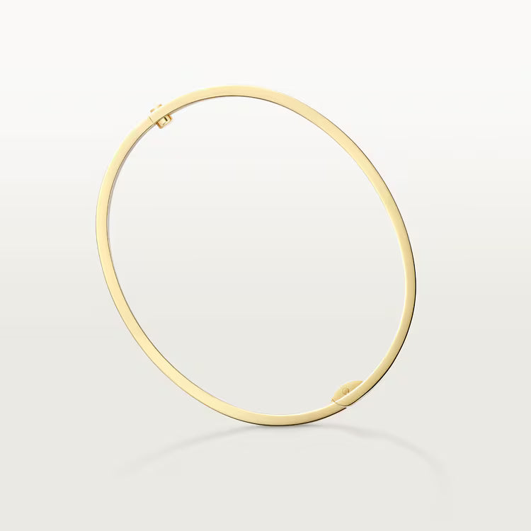 Iconic Screw Motif Bangle - Gold Stainless Steel with Crystals