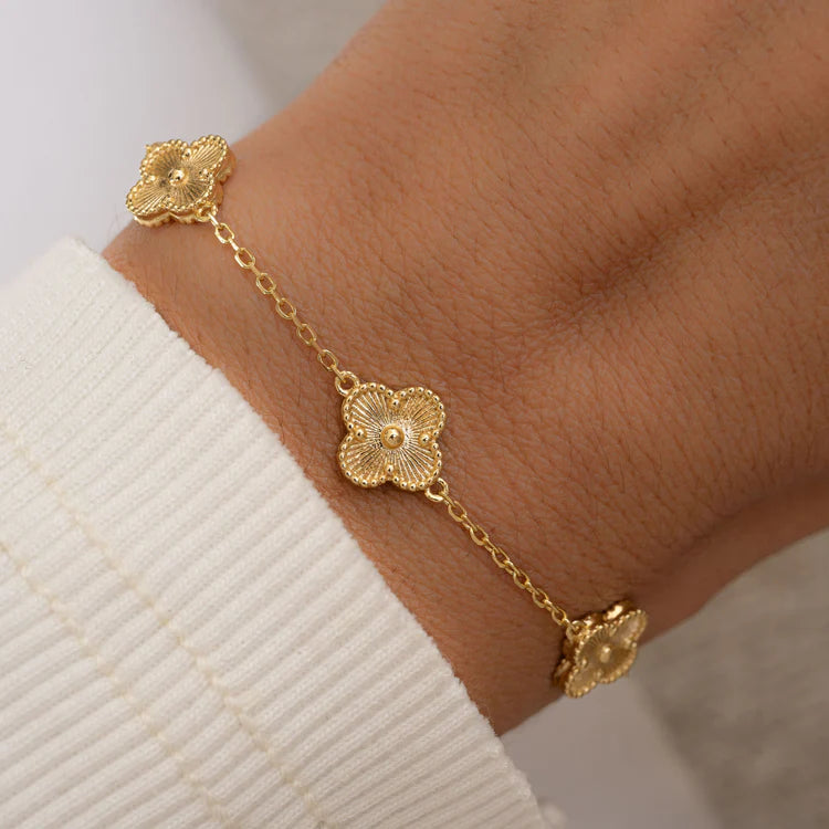 Clover VCA inspired Gold Bracelet on stainless steel